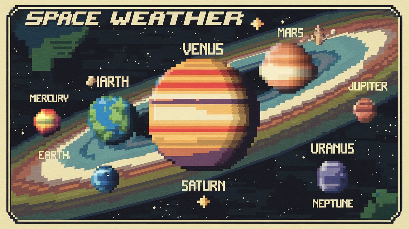 Retro space weather map